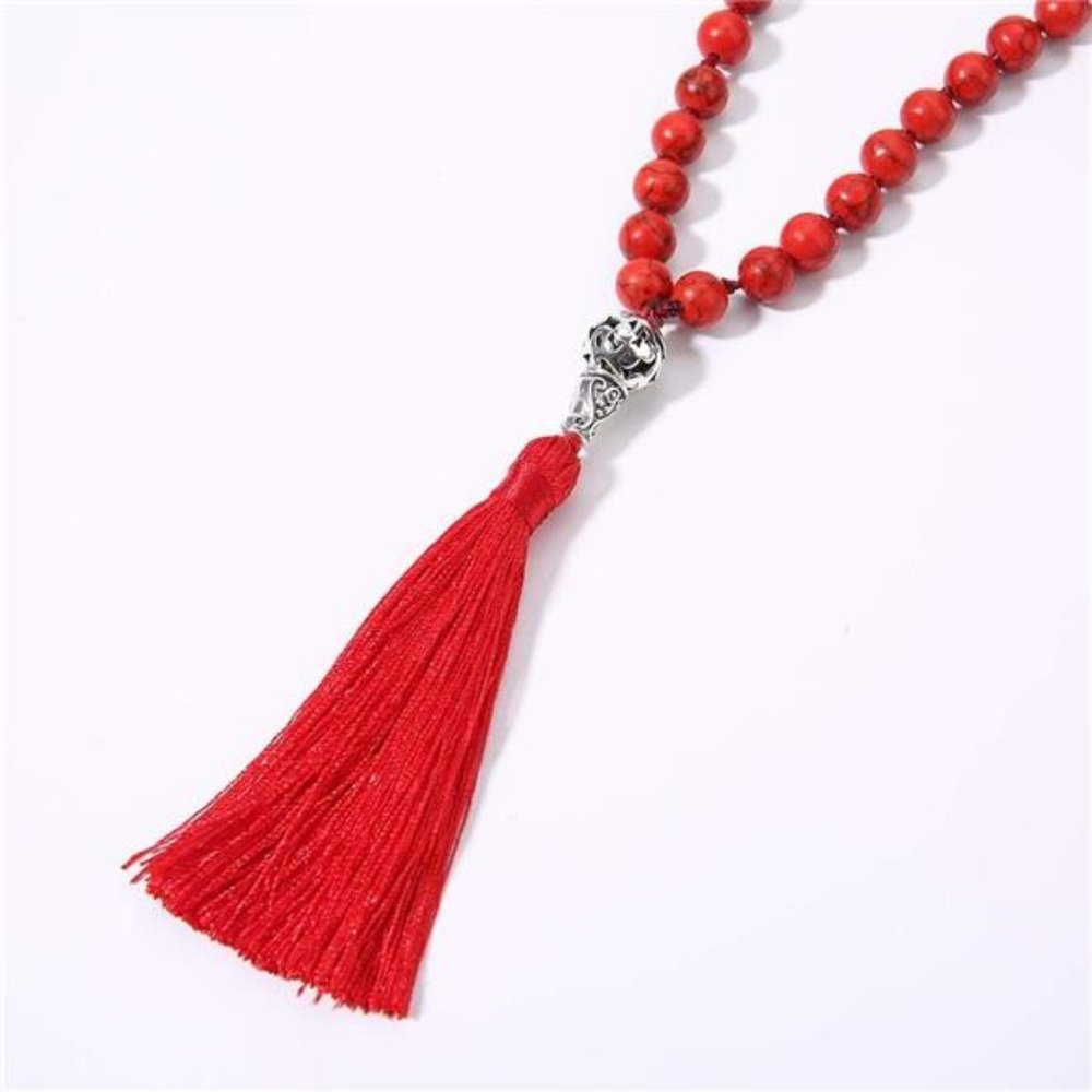 108 Mala Beads Necklace Semi-Precious Gem Stones Meditation Necklace - Picture 4 of 5